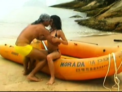 A passionate babe rides some dick on a fantasy exotic island