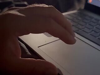 stepsister masturbates while working and ends up fucking before her husband arrives
