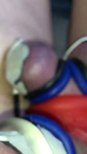 Dick and balls bound tight, tortured and estimmed to hands free orgasm   Clip 1