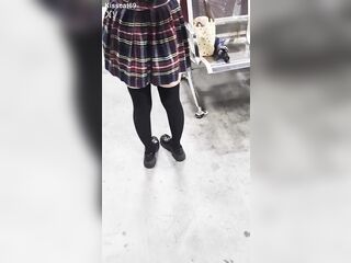 Hot petticoat pulled up. Upskirt Stocking Voyeur
