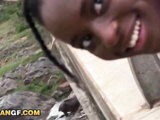 I fucked this BRATTY BLACK raw in public park POV... that babe ended up TRICKLING & BEGGING for greater amount