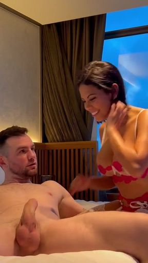 Beautiful Big Boobs Spanish MILF Hotwife Invites Stranger for Bareback Sex   Clip 1