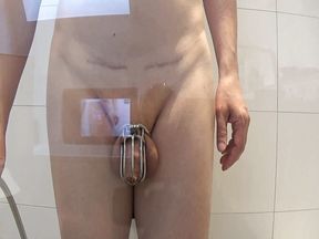 Old Clip from 2018: Taking a Shower in Chastity