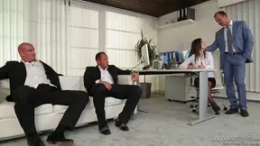 Men Seduce Business Woman into Irresistible Group Sex Adventure