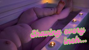 4k - BBW Bathing & Shaving - Thick Girl Slowly Shaves in Neon Tub (36 Mins)