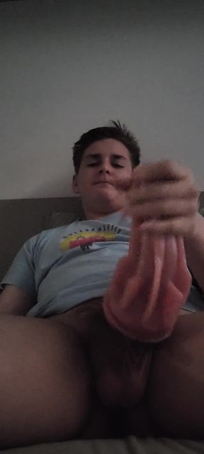 Teen with Big Cock Cums in Fleshlight