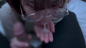 A Girl With Neat Glasses Gets Ejaculated In The Mouth