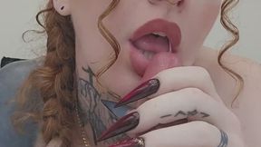 Let Me Take Care of You | Nail Fetish Blowjob POV + Deepthroat Mess