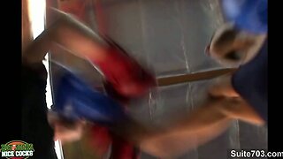Boxing gay jocks having sex in the gym