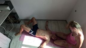 Fitness Queen Vs. Electric Man Femdom Wrestling Fantasy
