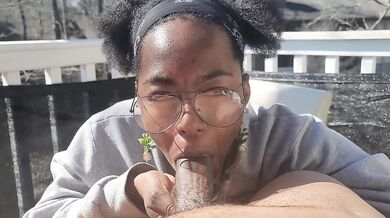 Fresh Air in her lungs and dick in her throat