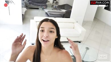Stepdad makes teen stepdaughter drain his cock hard then fucks her cunt raw