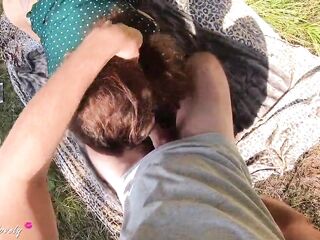 Amateur Beauty with Large Butt Likes Outdoor Suck Knob and Doggy style Hard Banging