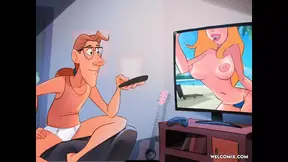 Animated wife teases husband before getting fucked hard in their bedroom