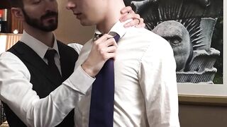 Apprentice Tate stuffed full with monster cock in his mouth
