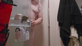 Undressed and jerkoff in the shower