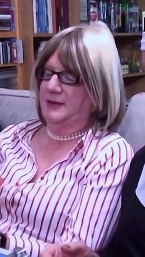 Powerful moment from "Older crossdressers use dildos on a younger female"