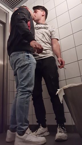 Fuck 'n Smoke at a Public Toilet