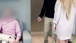 Hubby watches a fan fucks his wife. DP with anal plug. Cuckold creampie cleanup fantasy.