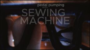 pedal pumping with old sewing machine
