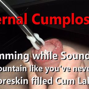 POV Exclusive Internal Cumplosion while sounding 9mm Fluid Cum Fountain w Live Audio