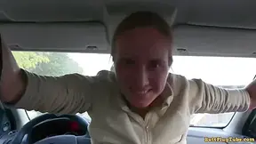 First Time Sex With Gearshift: Girl Car Fuck Quickie
