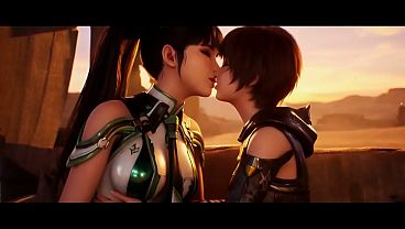 Eve x Lilly Artemis II Lesbian kissing (Stellar Blade /AI generated)