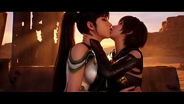 Eve x Lilly Artemis II Lesbian kissing (Stellar Blade /AI generated)