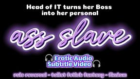Erotic Audio Subtitle Video - IT Babe Makes Boss Her Toilet Paper Ass Slave