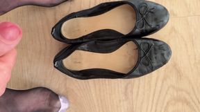 Cum in piss soaked ballet flat shoes