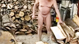Silver Fox Wanks Man meat at the Sawmill