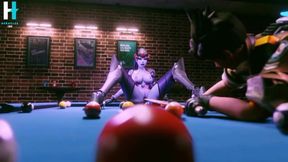Female Widow Pussy Penetrated with 8 Ball Pool Cue then Pushes Balls Out of Her Ass while Squirting