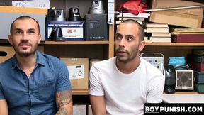 BoyPunish.com - Thieving jocks' raw, intense ass fucking by security in a hidden, ste