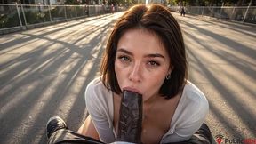 i had sex with my college friend right on the shopping street, in public, and she sucked my dick off hard.[ai]