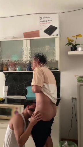 When wife goes to the market husband was busy fucking his gay costumer