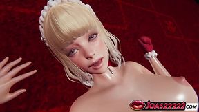 Naughty Christmas Blonde 3D Hentai Featuring Anal Plug - Big Tits, Festive Pussy Fingering, and Wet Cunnilingus Animation