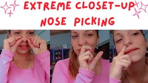 Intimate Exploration: Extreme Close-Up Nose Picking