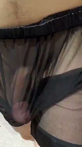 I got a hard on wearing sheer boxers in a public place   Clip 1
