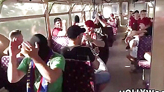 Football fans fucked wife, and her husband watches.