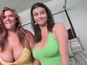 Sara Stone and Eden 38DD suck on tits