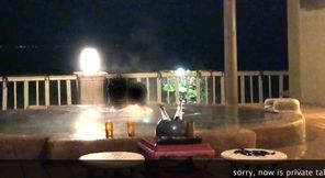 ゴージャスな貸切露天風呂でイチャイチャした後は椅子の上で騎乗位セックス、出した後は甘苦いごっくん