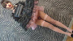 Sissy in high heels and sexy dress