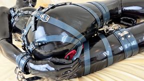 OnlyFans teaser - Anal fun in latex catsuit with built-in vaginal and anal condoms!