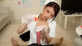 Nurse in White Gloves in the Fertility Clinic; Busty Japanese Darling Nurse Fetish