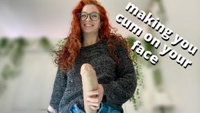 futa hottie surprises you with huge cock and pegs you to self facial