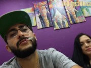 She came for a job interview, but the slut came without panties ready to give me a good test blowjob