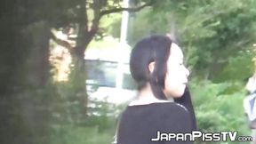 Naughty Japanese girls are emptying their bladders in secluded places