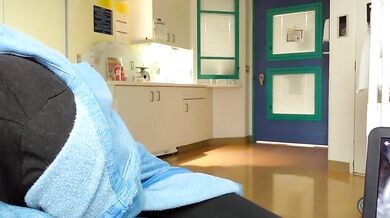 Nasty teen gives desperate blowjob in hospital to her horny mom