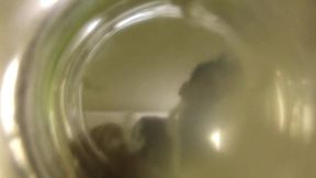 Twink Cums Into Cup of Water ( Inside Glass View ) Floating Sperm