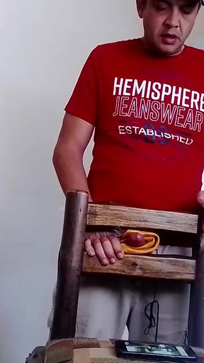 Jaw-dropping moment from "Fucking a chair with alot of lube,massive pre cum cumshot must see"